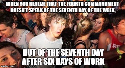 The seventh day not of the week, but of a cycle